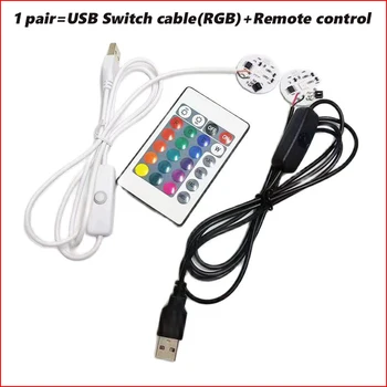 1 пара входных светодиодных панелей DC5V с цветной градиентной светодиодной подсветкой RGB с черным или белым USB-переключателем длиной 1 метр и пультом дистанционного управления.