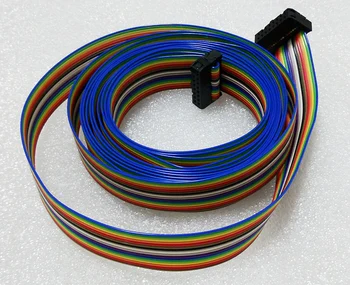 16-полосный плоский цветной радужный ленточный кабель, 16-контактный провод (2 метра), кабель для передачи данных со светодиодным дисплеем