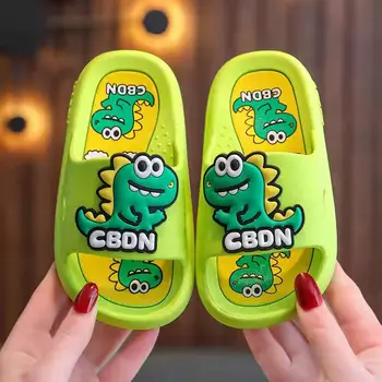 2023 Новые детские тапочки из ПВХ, детские сандалии с рисунком динозавра для мальчиков, Повседневная обувь для сада, Детская Домашняя обувь на мягкой подошве