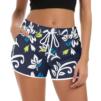 Гавайи, Новые модные женские пляжные брюки с принтом тропических растений, Повседневные плавки для серфинга на берегу моря, для отдыха на ветру