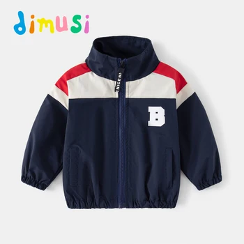 DIMUSI, Весенне-осенние Детские бейсбольные пальто, Повседневная верхняя одежда для мальчиков, Куртки-ветровки, Модные детские куртки-бомберы в стиле хип-хоп, Одежда