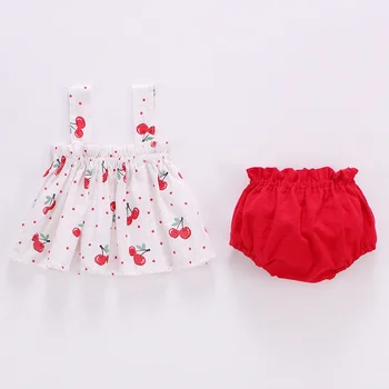 Lawadka/ Летняя тонкая одежда для новорожденных девочек, мини-платье с принтом и шорты из полипропилена, комплект из 2 предметов, одежда для новорожденных, наряд 2023 г.