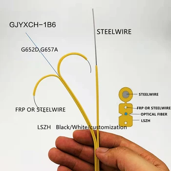 Самый продаваемый 2-жильный оптоволоконный кабель GJYXCH-2 гарантированного качества для помещений (черный)
