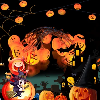 2m 10LED Halloween Party Led Light String Скелет Летучая Мышь Тыква Ужас Призрак Паук Хэллоуин Вечеринка Happy Halloween Party Decor
