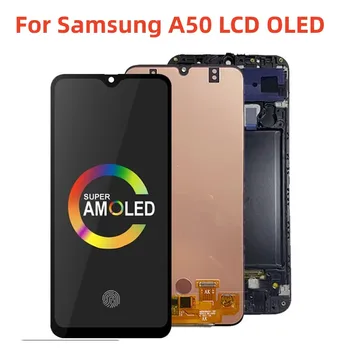 Запчасти для мобильных телефонов A50 LCD Для Samsung Galaxy A50 SM-A505 ЖК-дисплей Сенсорный Экран Дигитайзер с Рамкой Для ЖК-экрана A50 A505
