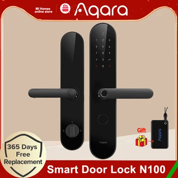 Умный дверной замок Aqara N100, разблокировка паролем по отпечатку пальца Bluetooth для Mijia для Apple HomeKit, умная связь с дверным звонком