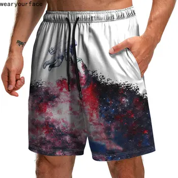 Пляжные шорты-карго с принтом Galaxy Imagine Graphics Colors Баскетбольные шорты для спортзала, бега, Повседневная мужская домашняя одежда унисекс