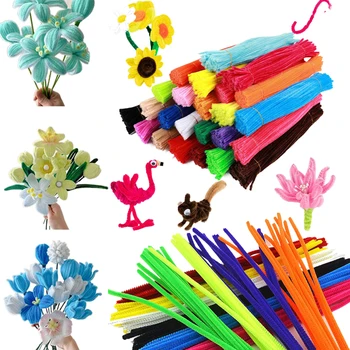 500 шт., Синелевая трубка, детские игрушки для творчества, палочки для рукоделия, Чистящие средства для детского сада, развивающие плюшевые полоски, материал ручной работы