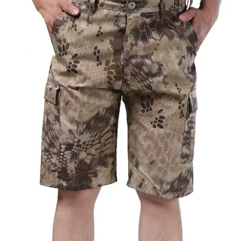 Уличные военные мужские короткие брюки с быстросохнущим камуфляжным рисунком питона, тактические мужские брюки-карго с карманом, армейские короткие брюки Five
