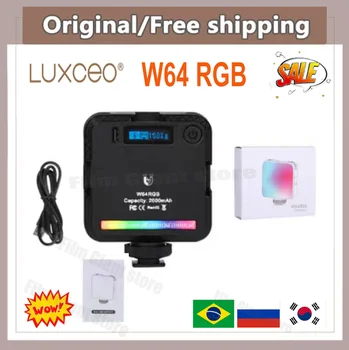 LUXCEO W64 LED RGB Light 2500K-9000K с Регулируемой яркостью, 20 Эффектов С ЖК-дисплеем, 3 Крепления для холодного Башмака, Магнитное крепление для Видеосъемки DSLR-камеры