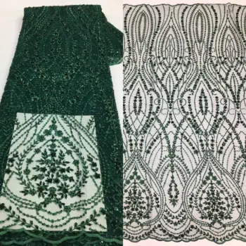 Тюлевое кружево, Новая Французская Кружевная ткань с вышивкой бисером SYJ-12289513, Высококачественное кружево, Африканская кружевная ткань для шитья в нигерийском стиле