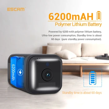 ESCAM G18 Full HD 1080P WiFi IP-камера Перезаряжаемая Батарея PIR-сигнализация ночного видения Двухстороннее аудио Камеры видеонаблюдения 1