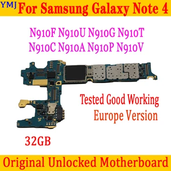 Для Samsung Galaxy Note 4 N910F N910A N910U N910G 32 ГБ Оригинальная Разблокированная Материнская Плата С IMEI Android OS 100% Протестированная Пластина