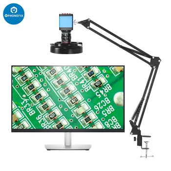 Камера видеомикроскопа 1080p VGA HDMI с линзой безопасности, консольная подставка для промышленного цифрового наблюдения за получением изображений.