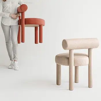 Креативный обеденный стул скандинавского дизайнера, современный минималистичный домашний стул со спинкой, стул для отдыха в отеле, стул для ресторана с мягкой спинкой