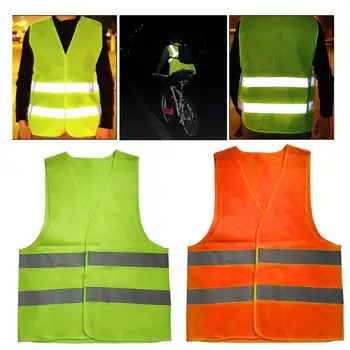 Светоотражающий Предупреждающий жилет, рабочая одежда, защитный жилет повышенной видимости Днем и ночью для бега, езды на велосипеде, безопасности дорожного движения