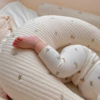 Подушки для кормления ребенка Из мягкого хлопка для грудного вскармливания Подушка для новорожденного В форме Луны, Моющаяся Поясная подушка для кормления младенца Декор комнаты