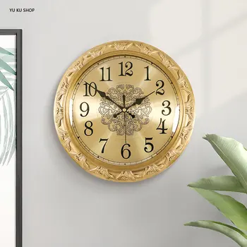Роскошные Латунные Часы Настенные Часы Рельефный Дизайн Настенные Часы Гостиная Декоративные Бытовые В Американском Стиле Reloj De Pared Home Decor