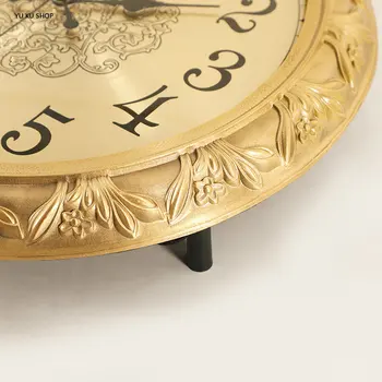 Роскошные Латунные Часы Настенные Часы Рельефный Дизайн Настенные Часы Гостиная Декоративные Бытовые В Американском Стиле Reloj De Pared Home Decor 3