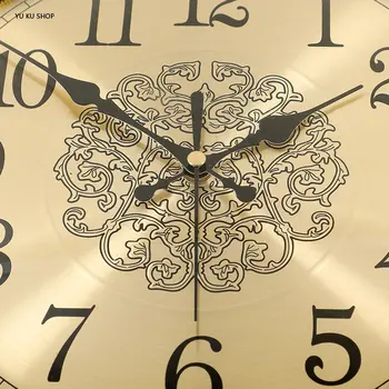 Роскошные Латунные Часы Настенные Часы Рельефный Дизайн Настенные Часы Гостиная Декоративные Бытовые В Американском Стиле Reloj De Pared Home Decor 4