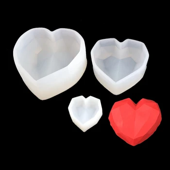 1шт 3D Дизайн Сердца Любви Силиконовая Форма Для Торта Алмазные Формы Для Мыла DIY Автомобильный Кулон Гипсовая Форма Для Сердца Ручной Работы Формы Для Свечей