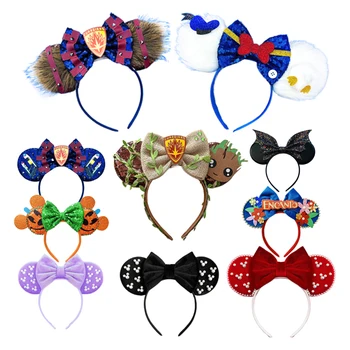 Новые повязки с ушками Микки Мауса для маленьких девочек, повязка на голову, детские аксессуары, женские головные уборы для фестиваля, Карнавал, подарок для вечеринки