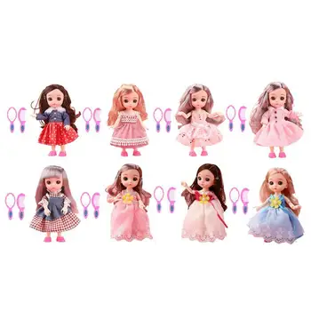 Подвижная кукла с 13 суставами Длинные волосы Прекрасное наряжание для игрушки Аксессуар