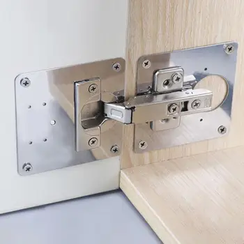 Hinge Panel Flake Shape Easy to Install Stainless Steel Kitchen Cupboard Door Hinge Repair Plate Фурнитура Для Мебели Петли