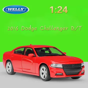 WELLY 1:24 Отлитые под давлением Автомобили С Высокой Имитационной Моделью Автомобиля 2016 Dodge Challenger R/T Игрушечный Автомобиль Из Металлического Сплава Для Детской Подарочной Коллекции