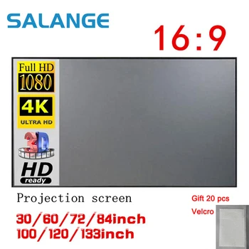 Проекционный экран Salange 72 84 100 120-дюймовый экран с защитой от света для дома, офиса, улицы, портативный проекционный экран 3D HD