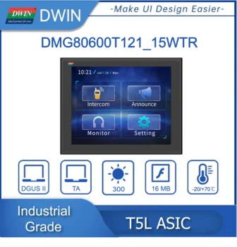 DWIN 12,1-дюймовый, с корпусом, разрешение 800 * 600 пикселей, 16,7 Млн цветов, TN-TFT-LCD, нормальный угол обзора DMG80600T121_15WTR