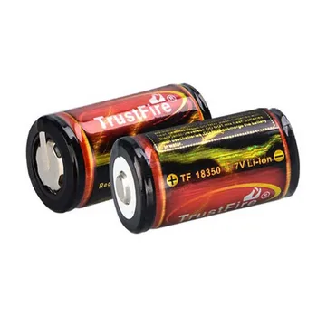 TrustFire 18350 1200 мАч 3,7 В литий-ионная аккумуляторная батарея с защитой печатной платы Источник питания для светодиодного фонарика (1 пара)