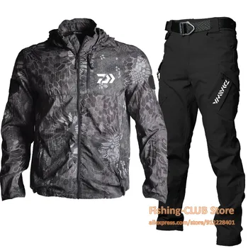 2023 Рыболовные куртки Daiwa, мужская Летняя одежда для рыбалки, Ветрозащитная Водонепроницаемая Тонкая военная одежда, костюм для рыбалки на открытом воздухе