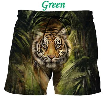 Мужские модные летние пляжные шорты с 3D-принтом Tiger 3