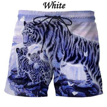 Мужские модные летние пляжные шорты с 3D-принтом Tiger 4