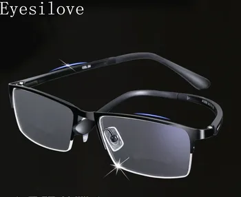 металлические оптические оправы в полукруглой оправе, мужские деловые очки, оправы для рецептурных очков от близорукости, оправа для очков от близорукости