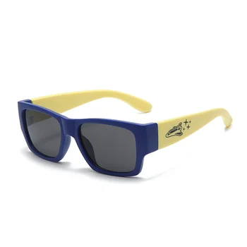 Детские солнцезащитные очки модные новые квадратные детские солнцезащитные очки Квадратные очки для мальчиков и девочек Детские очки для путешествий 6 цветов дополнительно UV400