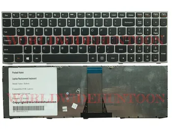 Высококачественная клавиатура для ноутбука Lenovo Ideapad Z50-70 US layout в серебристой Рамке без подсветки 100% Полностью Протестирована и отлично работает 0