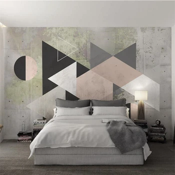 wellyu papel de parede 3D Обои на заказ, ретро мода, геометрический треугольник, цветной блок, скандинавский минималистичный ТВ-фон