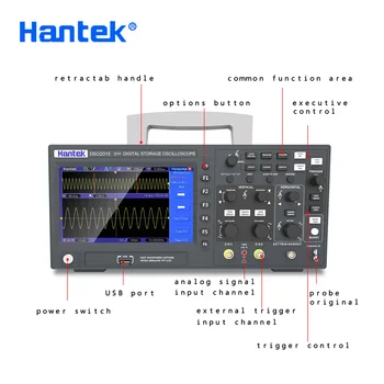 Цифровой Запоминающий осциллограф Hantek DSO2D15 2 Канала 150 МГц USB Osciloscopio 1GSa/s Измеритель частоты дискретизации 4