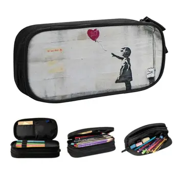Пенал Banksy Balloon Girl для девочек и мальчиков большой емкости в стиле уличного поп-арта, сумка для ручек, школьные принадлежности