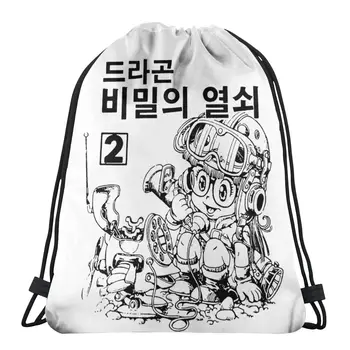 Вызывающий Dr Slump с принтом японской манги, рюкзак для хранения на шнурке, подростковая дорожная сумка с многофункциональным карманом