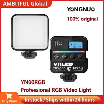 YONGNUO YN60RGB 2500K-9500K Регулируемый Карманный RGB-Видеосигнал Небольшой Портативный Светодиодный Видеосигнал Для Заполнения Видео С 1/4 Резьбовым Сиденьем Для Холодного Башмака