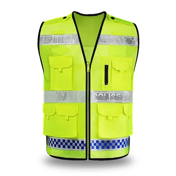 Светоотражающая одежда с высокой видимостью, ночная рабочая одежда полицейского, строителя, Светоотражающая защитная одежда с несколькими карманами на молнии