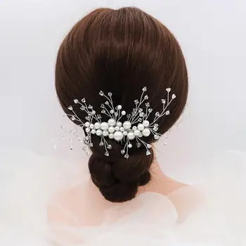 Свадебные аксессуары для волос с жемчугом Miallo, свадебные заколки для гребня для волос, женский головной убор с кристаллами серебристого цвета, подарок подружке невесты 5