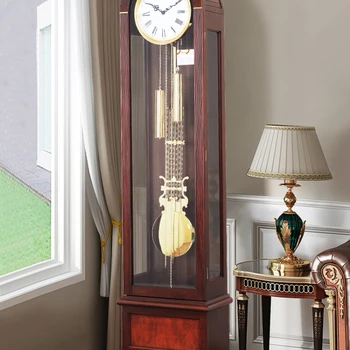 Простые механические напольные часы с куполом, большие часы Hemmler, новые часы с маятником в китайском стиле, часы для гостиной из массива дерева