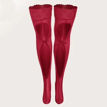 Сексуальные Сетчатые чулки до бедра в сеточку, длинные носки для девочек JK, чулки в японском стиле, носки до колена с кружевным бантом на подтяжках