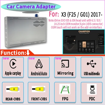 ID5 ID6 Беспроводной Apple Carplay Android Auto Для EVO X3 (F25/G01) 2017-T Поддержка камеры заднего вида спереди Используется Car Play