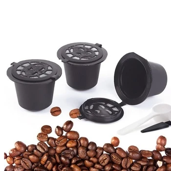 5 Многоразовых Капсул Nespresso Многоразовый Фильтр для Кофейных Капсул в Кофемашинах Nespresso с Кофейной Ложкой-Щеткой