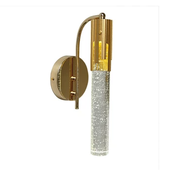 Настенные светильники Nordic gold bubble crystal, современный фон для гостиной, настенные бра, европейский роскошный светильник для спальни, прикроватная лампа